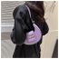 Fashion Brown Pu Flip Semicircle Shoulder Bag