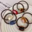 Fashion D Coffee Color Acetate Oval Gold Label Hair Tie