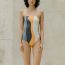 Fashion Blue Swimsuit Polyester Printed One-piece Swimsuit