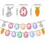 Fashion Easter Letter Flag Set [3-piece Set] Colorful Letter Egg Flag Spiral Ornaments Set