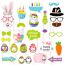 Fashion Easter Photo Props 28pcs Paper Rabbit Easter Egg Eyes And Beard Photo Props
