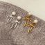 Fashion Silver Copper Bow Pearl Earrings