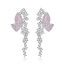 Fashion Silver Copper Inlaid Zirconium Butterfly Earrings