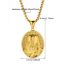 Fashion Gold Stainless Steel Embossed Oval Mens Necklace