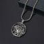 Fashion Silver Stainless Steel Embossed Portrait Mens Necklace