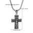 Fashion Silver Titanium Steel Embossed Cross Necklace