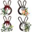 Fashion Black And White Checkered Bow Rabbit Rattan Circle Type B Rabbit Vine Wreath Door Hanging