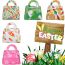 Fashion Easter Tote Bag 06 Rabbit And Carrot Print Handy Goody Bag