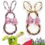 Fashion Pink And Purple Small Size Rattan Rabbit Pendant (luminous)