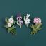 Fashion Flower - Oleander Alloy Geometric Flower Brooch