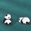 Fashion Sitting Panda Alloy Geometric Cartoon Brooch