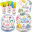 Fashion Easter Egg Set Paper Printed Disposable Paper Plates And Cups Tableware Supplies