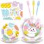 Fashion Easter Bunny (7/9 Inch Plate Paper Towel Knife Fork Spoon) Paper Printed Disposable Paper Plates Cups Paper Towels Tableware Set