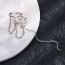 Fashion A Long Three-ring Ear Clip Copper Inlaid Zirconium Chain Ear Bone Clip Earrings (single)