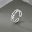 Fashion Double Layer Ring (white Gold) Copper Double Layer Hollow Twist Ring