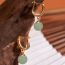 Fashion Gold Copper Hetian Jade Earrings
