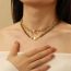 Fashion White Gold Stone Copper Geometric Natural Stone Beaded Necklace