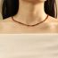 Fashion Black Lines And Red Lines Agate Beaded Necklace