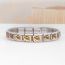 Fashion 1 Section 0522-sh Oval Gold Edge-pastel Stainless Steel Geometric Bracelet Module