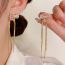 Fashion Gold Copper Diamond Bow Tassel Earrings
