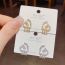 Fashion Gold-full Zirconium Love Tassel Earrings (thick Real Gold Plating) Copper Diamond Love Earrings
