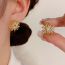 Fashion Gold Copper Diamond Fireworks Stud Earrings