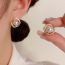 Fashion Silver-ring Pearl Earrings (thick Real Gold Plating) Copper Diamond Hoop Pearl Stud Earrings