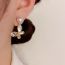 Fashion Pearl Butterfly Zircon Mother-of-pearl (thick Real Gold Plating) Copper And Diamond Mother-of-pearl Butterfly Earrings