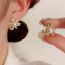 Fashion Silver-knotted Pearl Earrings (thick Real Gold Plating) Copper Diamond And Pearl Geometric Stud Earrings