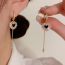Fashion Silver-zirconia Love Tassel Earrings (thick Real Gold Plating) Copper Diamond Heart Hoop Earrings