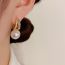 Fashion Pearl Earrings (thick Real Gold Plating) Copper Diamond Pearl Earrings