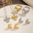 Fashion Golden Mickey Three-piece Set Titanium Steel Diamond Mickey Mouse Necklace Ring Earrings Set