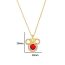 Fashion Red Zirconium Three-piece Set Titanium Steel Diamond Mickey Mouse Necklace Ring Earrings Set