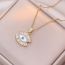 Fashion Gold Titanium Steel Diamond Eye Necklace