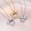 Fashion Gold Mouse Necklace Titanium Steel Diamond Mickey Mouse Necklace