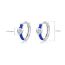 Fashion Blue Silver And Diamond Love Drops Round Earrings