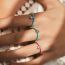 Fashion 5# Silver Set With Love Diamond Epoxy Round Ring