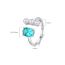 Fashion 2# Silver And Diamond Geometric Open Ring