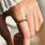 Fashion Silver Silver And Diamond Geometric Ring