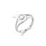 Fashion 2# Silver And Diamond Geometric Open Ring