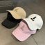 Fashion Deep Pink 3d Bunny Letter Embroidered Soft Top Baseball Cap