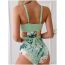Fashion Black Polyester Printed Hollow One-piece Swimsuit