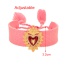 Fashion Leather Pink Copper Inlaid Zircon Irregular Oil Dripping Love Braided Tassel Bracelet