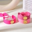 Fashion Leather Pink Copper Inlaid Zircon Round Cartoon Letters Mama Braided Tassel Bracelet