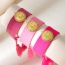 Fashion Leather Pink Copper Inlaid Zircon Round Cartoon Letters Mama Braided Tassel Bracelet