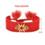 Fashion Red 3 Copper Inlaid Zircon Letters Mama Braided Tassel Bracelet