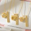 Fashion Golden 2 Copper Inlaid Zircon Heart Letter Mama Square Pendant Bead Necklace