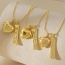 Fashion Golden 2 Copper Inlaid Zircon Heart Letter Mama Square Pendant Bead Necklace