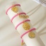 Fashion Pink 4 Copper Inlaid Zircon Letter Mom Pendant Braided Bracelet