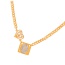 Fashion Gold Copper Inlaid Zircon Love Letter Mama Square Portrait Pendant Thick Chain Necklace